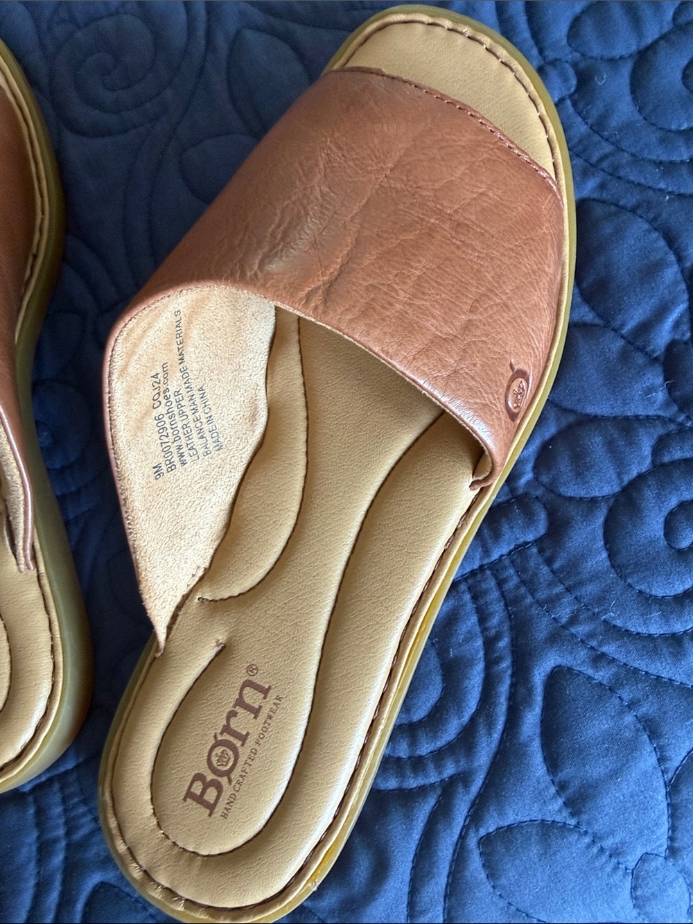 Born Slide Mules in Brown and Tan